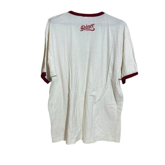 Vintage Size XXL Ringer T-shirt Texas Shiner Premium Beer Paper Tag Unisex - Picture 2 of 6